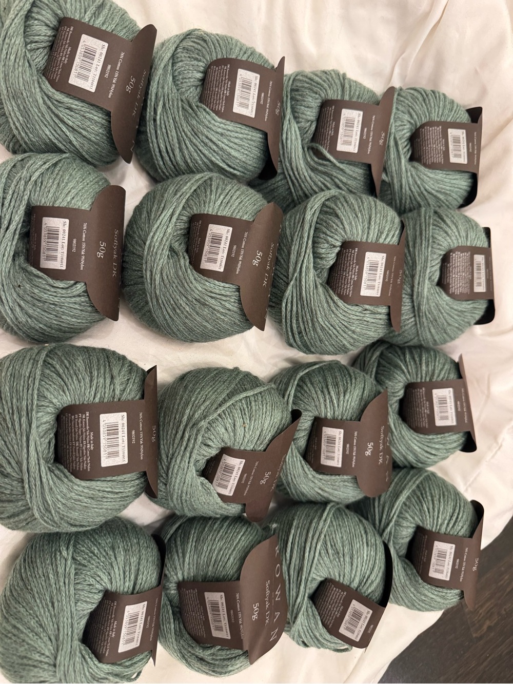 Premium Destash Lot: 16 Skeins of Rowan Softyak DK Yarn in "Lawn"